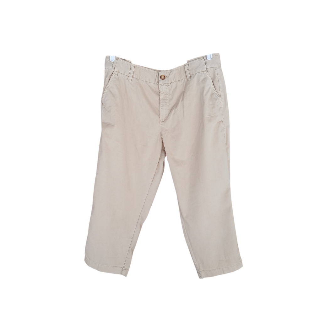Coldwater Creek Tan High Waisted  Flex Waist Capri Pants Size 14P